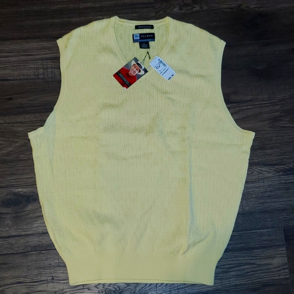 Jos.A.Bank Yellow David Leadbetter Sweater Vest